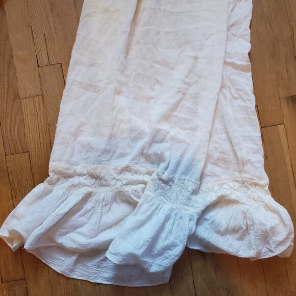 Vintage 60s 70s Ivory Bell Sleeve Mai Dress Gown Lace Angelic Bohemian Chic - Picture 3 of 13